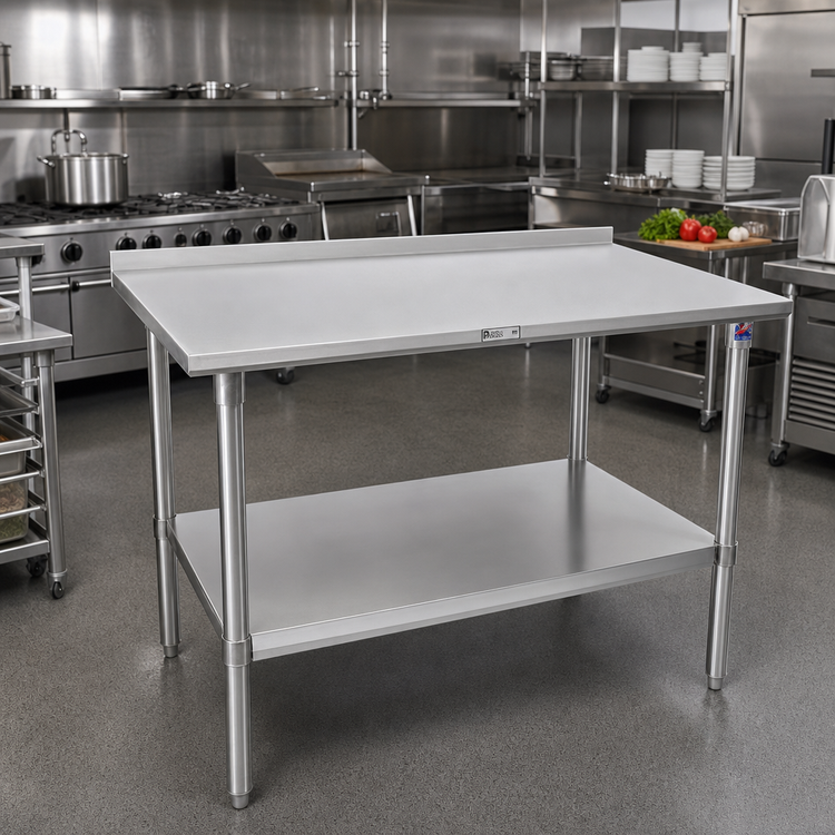 Product image #2 for John Boos Stallion 72-Inch Stainless Steel Work Table with Rear Up-Turn and Undershelf