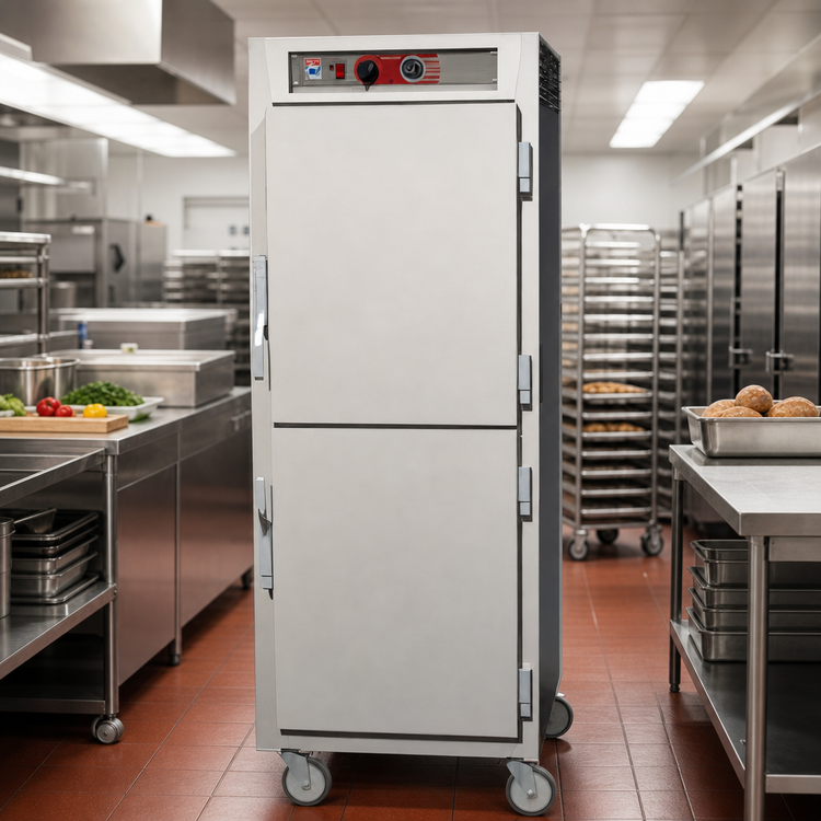 Product image #2 for Metro C5 6 Series Mobile Full-Height Insulated Heated Holding Cabinet with Solid Dutch Doors, 34 Full-Size Pan Capacity