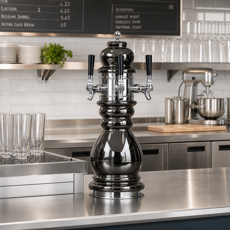 Product image #2 for Glastender Black Forest 3-Faucet Countertop Glycol-Cooled Draft Dispensing Tower