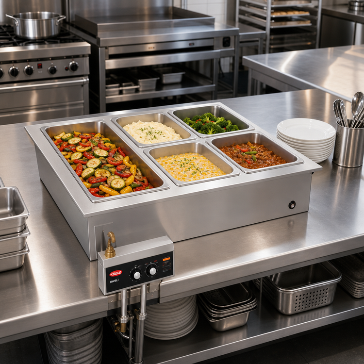 Product image #2 for Hatco HWBLI-5DA Drop-In Modular/Ganged Heated Well with Auto-Fill, Drain, and 5 Full-Size Pan Capacity