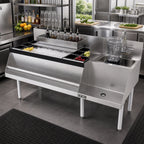 Thumbnail image #2 for Perlick Corporation Top Shelf UCS60A-LF 60-Inch Underbar Ice Bin/Cocktail Station with Blender Sink, 10-Circuit Cold Plate, Stainless Steel