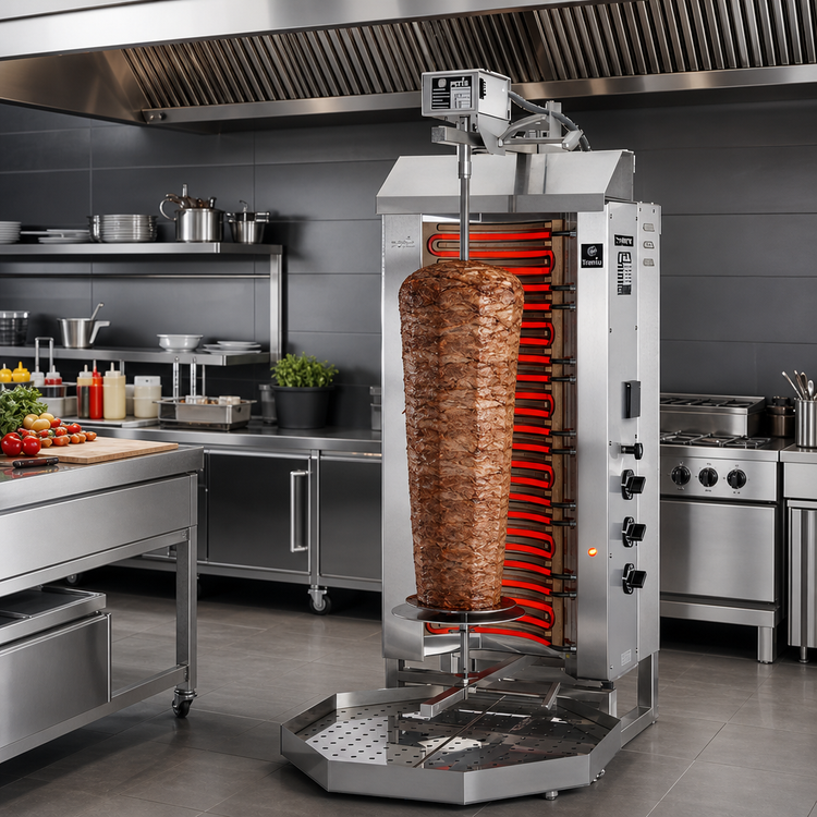 Product image #2 for Trento Electric Doner Kebab Vertical Broiler with 3 Infrared Burners, 110.23 lb Capacity