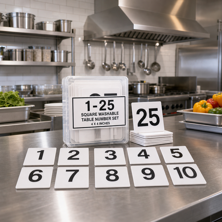 Product image #2 for 1-25 Square Washable Table Number Set, 4 x 4 Inches
