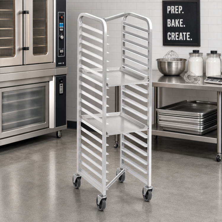 Product image #3 for Channel Mobile Stainless Steel Nesting End-Load Bun Pan Rack, 36-Inch High, 9-Pan Capacity
