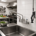 Thumbnail image #2 for T&S Brass UltraRinse S-0231-U12-CR Wall-Mount Pre-Rinse Mixing Faucet, 8-Inch Centers, 12-Inch Swing Spout, 1.5 GPM Spray Arm