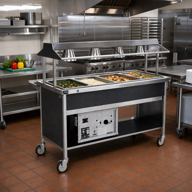 Product image #2 for Atlas Metal CAHC-2 Dual Temp Hot and Cold Food Serving Counter, 36-1/4" Length