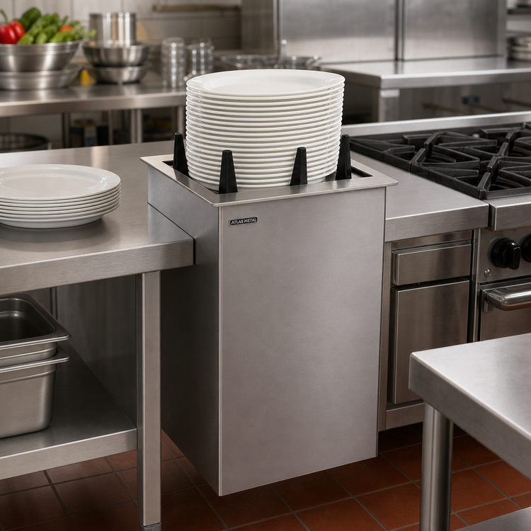 Product image #2 for Atlas Metal Heated Drop-In Oval Platter Dispenser with Enclosed Frame