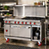 Thumbnail image #2 for American Range 48-Inch Gas Restaurant Range with 24-Inch Left Griddle, 4 Open Burners, Convection Oven, and Right Storage Base