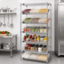 Thumbnail image #2 for Quantum Stationary Wire Shelving Bin Storage Unit with 18 Clear Bins, 36 x 18 x 74 Inches, Chrome Plated Finish