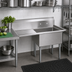 Thumbnail image #2 for BK Resources One-Compartment Sink with Left Drainboard, 18