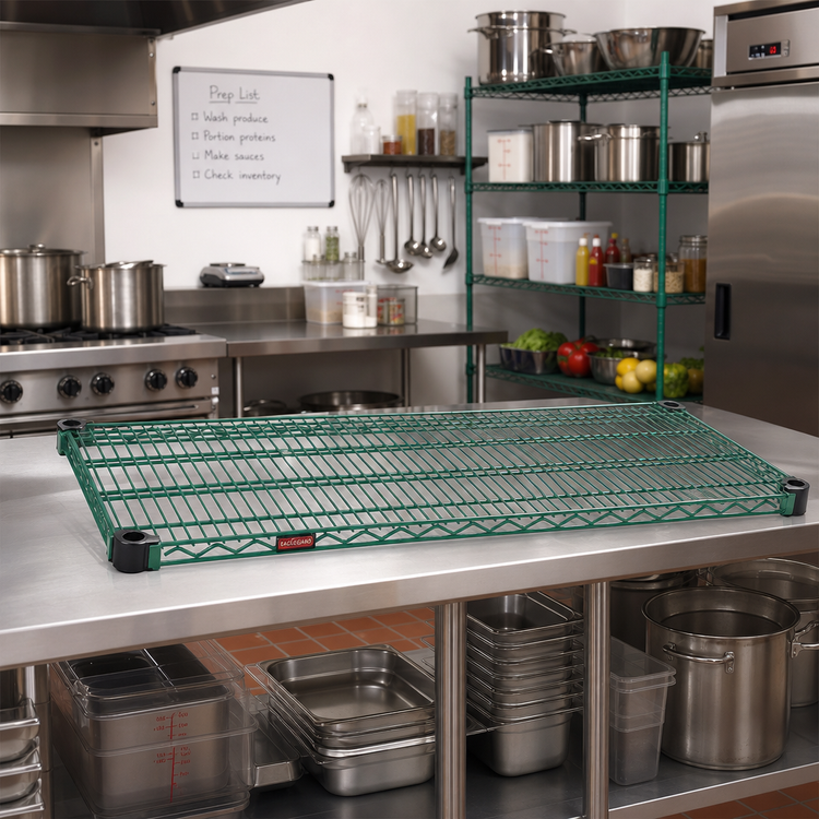 Product image #2 for EagleGard Quad-Adjust 48-Inch x 24-Inch Wire Shelf, 800 lb Capacity, Hybrid Epoxy Finish