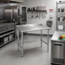 Thumbnail image #2 for Spec-Master 30 x 30 Inch Stainless Steel Work Table with 1-1/2 Inch Rear Upturn and Tubular Base