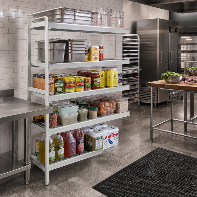 Product image #2 for Fermostock 4-Tier Polymer Shelving Expansion Kit, 31W x 18D x 83H, Add-On Unit