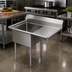Thumbnail image #2 for Sapphire Manufacturing 1-Compartment 304 Stainless Steel Sink with Right-Hand Drainboard and Legs