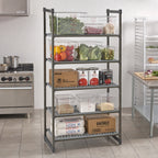 Thumbnail image #2 for Cambro Camshelving® Basics Plus CBU243084V5580 5-Tier Stationary Vented Polymer Shelving Starter Unit, 24 x 30 x 84 Inches, Brushed Graphite