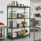 Thumbnail image #2 for Quantum WR86-1854P 54"W x 18"D x 86"H Stationary Wire Shelving Starter Kit, 4 Shelves, Green Epoxy Finish, NSF