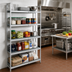 Thumbnail image #2 for Fermostock 5-Tier Corner Expansion Polymer Shelving Unit with Removable Inserts, 52W x 22D x 83H