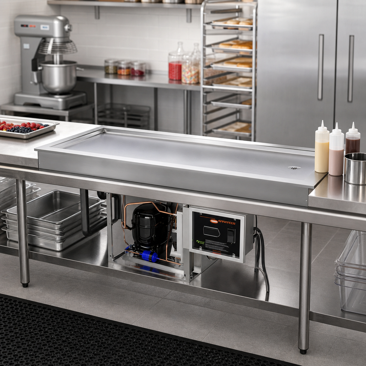 Product image #2 for Hatco FTBP-S3 Slim Drop-In Frost Top, 80.81-Inch, 3 Full-Size Sheet Pan Capacity, R-290