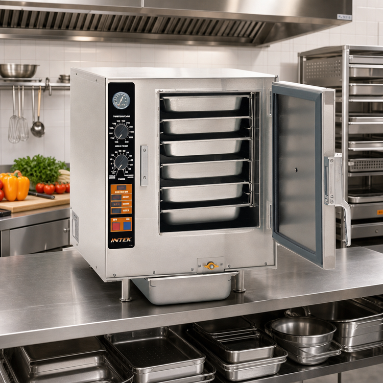 Product image #2 for Groen Intek Countertop Boilerless Connectionless Electric Convection Steamer, 6 Full-Size Pan Capacity, 208V/3-Phase