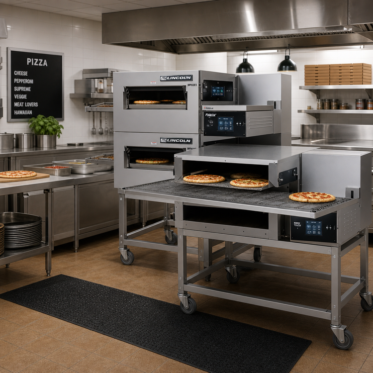 Product image #2 for Lincoln Impinger II Ventless Double-Stack Electric Conveyor Pizza Oven Package with easyTouch Controls