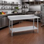 Thumbnail image #2 for Duke Manufacturing 316S-3030-2R 30 x 30 Inch Stainless Steel Work Table with 16-Gauge 300 Series Top, 1-1/8-Inch Riser and Undershelf