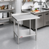 Thumbnail image #2 for Duke 30 x 30 Inch Square Stainless Steel Work Table with 1-1/8 Inch Straight Riser and Stainless Undershelf