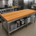 Thumbnail image #2 for John Boos Appalachian OKT9625-V Red Oak Edge-Grain Kitchen Countertop, Varnique Finish, 96 x 25 x 1-1/2 in, No Backsplash