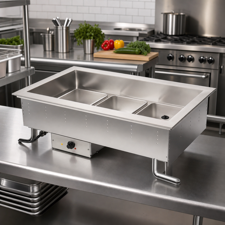 Product image #2 for Vollrath 3-Pan Electric Bain Marie Hot Drop-In, Top-Mount, Wet Operation, 208V
