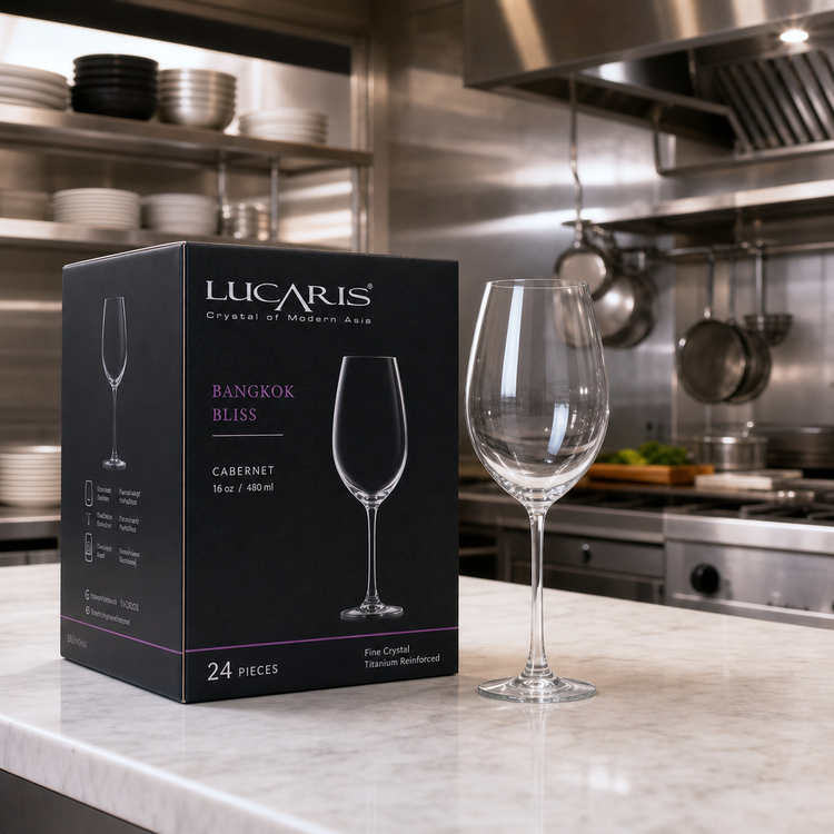 Product image #3 for Lucaris Bangkok Bliss 16 oz Clear Stemmed Cabernet Wine Glass, Case of 24