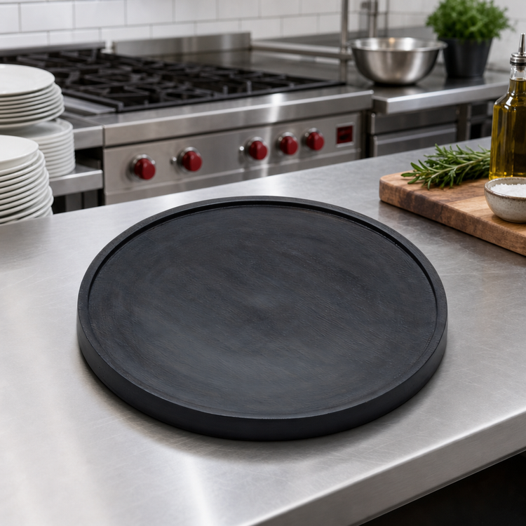 Product image #3 for American Metalcraft Upton Collection 12-Inch Round Espresso-Finished Acacia Wood Plate