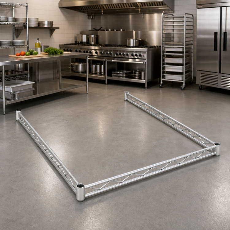 Product image #2 for Eagle Group 72 Inch x 36 Inch 3-Sided Double Truss Shelving Frame, Stainless Steel