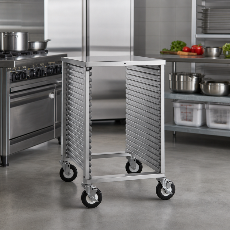 Product image #2 for Cres Cor Half-Height Mobile Utility Rack for 18 x 26 Inch Pans