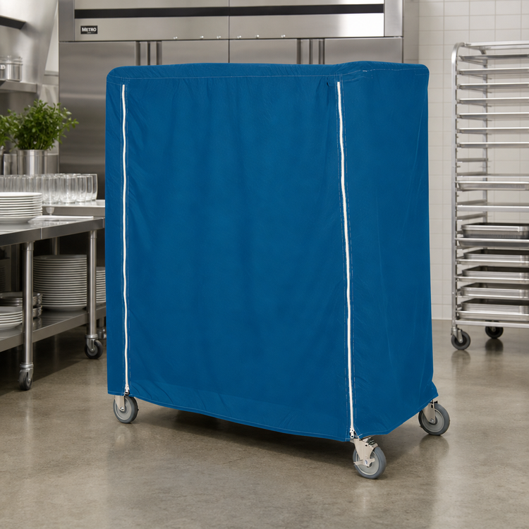 Product image #2 for Metro Waterproof Banquet Cart Cover, 36"W x 18"D x 62"H, Mariner Blue