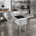 Thumbnail image #2 for John Boos B-Series 1-Compartment Stainless Steel Sink with Left and Right Drainboards