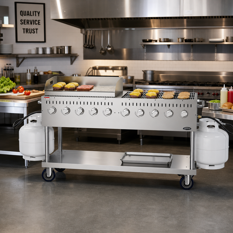 Product image #2 for 72-Inch Commercial Outdoor Propane Gas Grill/Charbroiler with 36-Inch Griddle and 10 Burners