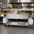 Thumbnail image #2 for Koolmore CGKIT7-G36 72-Inch Mobile Propane Grill/Charbroiler with 36-Inch Carbon Steel Griddle and 10 Burners