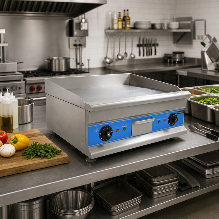Product image #2 for Uniworld Economy 24-Inch Electric Countertop Griddle, 3200W, 110V, Dual Thermostat