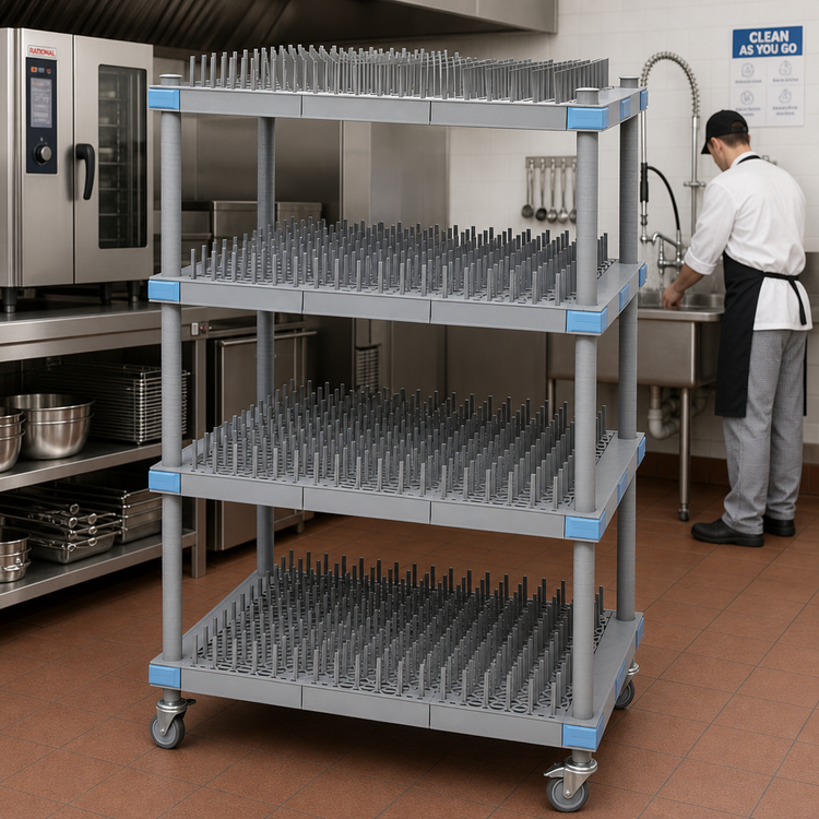Product image #2 for Quantum Millenia 4-Tier Mobile Drying Rack Unit, Gray, 30 x 24 x 68 Inches