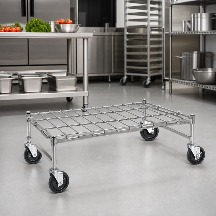 Product image #2 for Metro Super Erecta Mobile Stainless Steel Wire Dunnage Rack, 36 x 18 Inch, 800 lb Capacity