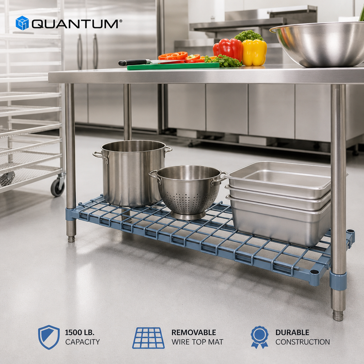 Product image #2 for Quantum 60" x 18" Dunnage Rack with Removable Wire Top Mat, 1500 lb Capacity