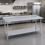 Thumbnail image #2 for Duke Manufacturing 416-36108-2R 108 x 36-Inch Stainless Steel Work Table with 1-1/8-Inch Straight Riser and Galvanized Undershelf