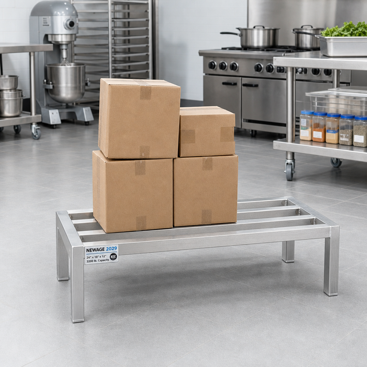 Product image #2 for New Age 2029 Heavy-Duty Aluminum Dunnage Rack, 24 x 18 x 12 in., 3,200 lb. Capacity