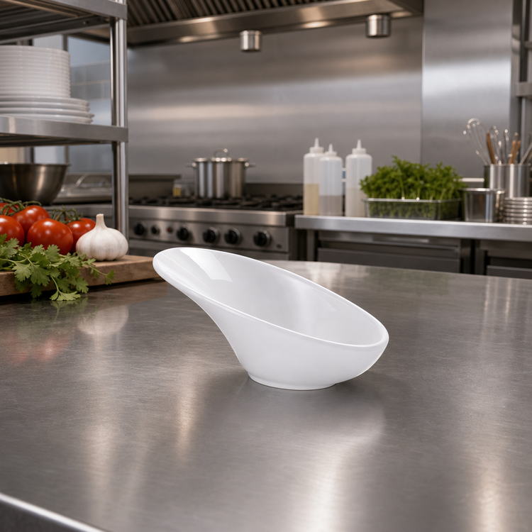 Product image #2 for American Metalcraft Angled Mini Melamine Serving Bowl, 1-1/2 oz., White