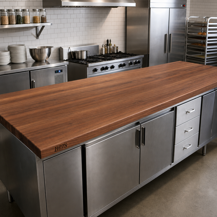 Product image #2 for Boos Block American Black Walnut Kitchen Countertop, 132 x 32 x 3 Inch, Flat, Varnique Finish