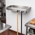 Thumbnail image #2 for John Boos 24-Inch x 8-Inch Wall-Mounted Stainless Steel Utility Shelf with 1-1/2-Inch Riser and 2 Mop/Broom Holders