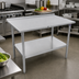 Thumbnail image #2 for John Boos Stallion 60-Inch x 24-Inch Stainless Steel Top Work Table with 1-1/2-Inch Rear Upturn and Undershelf