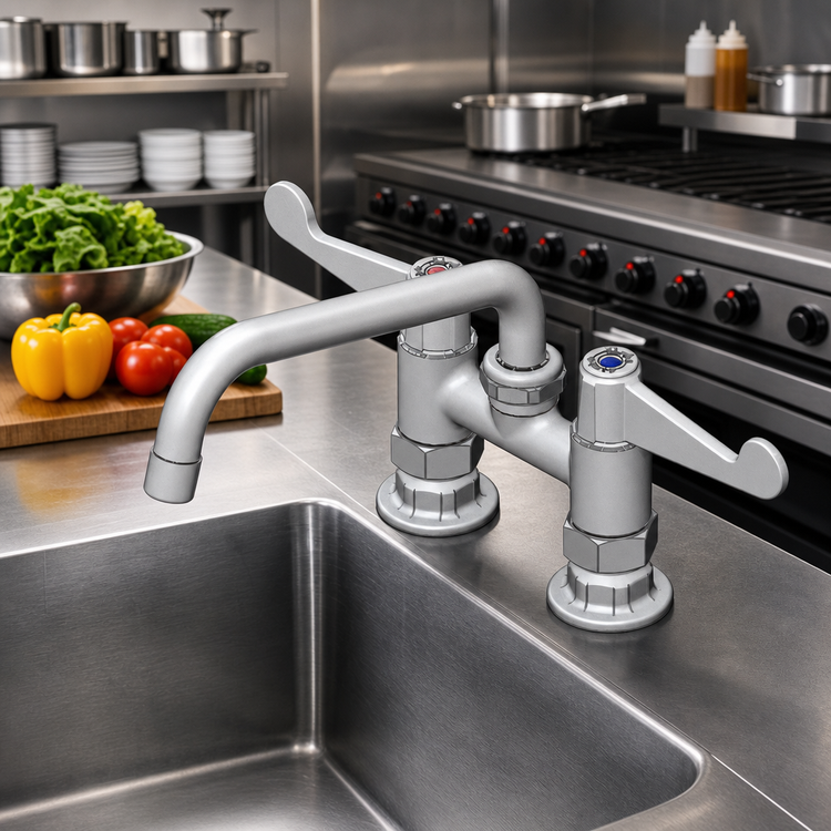 Product image #2 for equip 4-Inch Deck Mount Manual Faucet with 8-Inch Swivel Swing Nozzle