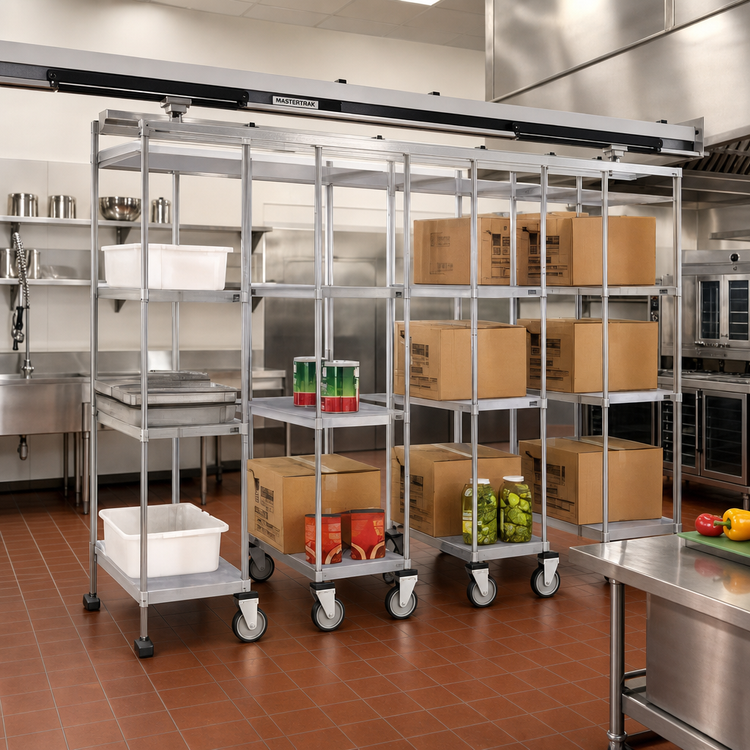 Product image #2 for Master Trak Overhead Track High-Density Storage Mobile Unit Kit for 24-Inch Deep Shelves