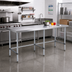 Thumbnail image #2 for Sapphire 84-Inch x 36-Inch 18-Gauge 430 Stainless Steel Flat Top Work Table with Open Base and Galvanized Legs
