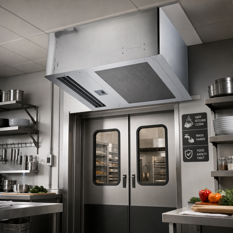 Product image #2 for Berner Architectural Recessed 16 Electric Heated Air Curtain, 120-Inch Wide, 3-Motor, 3-Phase, 14 kW